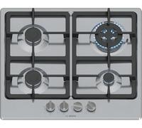 Bosch PGH6B5K90 Série 4 Plateau Cuisson à Gaz, Brûleur Wok : Puissance jusqu'à 3,3 Kw, Grilles en fonte, Acier, 60 Cm, 3 zones + Wok, Inox