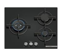 Bosch Plaque de cuisson gaz Série 6 3 zones de cuisson FlameSelect GasStop Noir PPC6A6I10