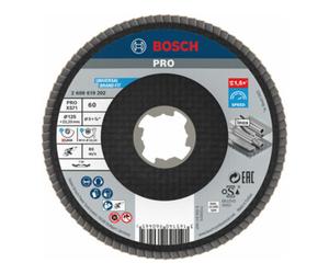 Bosch Plateaux à lamelles X-LOCK version coudée, spatule fibre, Ø 125 mm, G 60, X571, Best for Metal, 1 pc D= 125 mm ; G= 60, coudé Quantité:10