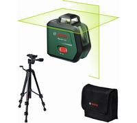 Bosch Laser Lignes PLL360-15G (lignes laser vertes 360°, IP54, batterie Li-ion avec recharge USB-C, incl. support TT120, housse et notice)