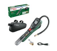 Bosch pompe à vélo/pompe à air/mini-compresseur électrique EasyPump (batterie 3,0 Ah; 3,6 V; fonction Autostop; 150 PSI; 10,3 bar; LED; USB-C; 3 adaptateurs; fiche à connexion rapide; sac de vélo)