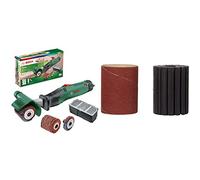 Bosch ponceuse multifonctions Texoro (250 W, 3 accessoires, coffret d’accessoires, dans carton) & Lot de porte-outil et manchon abrasif - Accessoire pour PRR 250 ES Noir