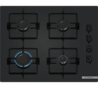 Bosch POP6B6K30, Série 2, Plaque gaz, 4 feux, 60 cm, Verre trempé noir
