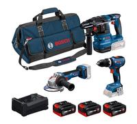 Bosch PRO 18V System Kit combiné : GSB 18V-65, GBH 18V-22, GWS 18V-11, 3x GBA 5.0Ah, GAL 12V/18V-80, M-BAG