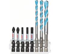 Bosch PRO Impact Set avec forets Multi Construction et inserts Pick and Click PH2 ; PZ2 ; T20 ; T25 ; T30 ; MC 5/6/8 mm 55 mm 8 pièces - 2608577144