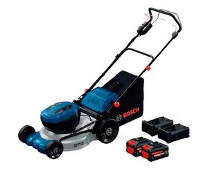Bosch Pro Tondeuse à gazon autotractée sans-fil GRA18V2-46SP (largeur de coupe: 46 cm, hauteur de coupe: 30-70 mm, sac de ramassage en tissu 60 l, accessoire de mulching, batterie et chargeur)