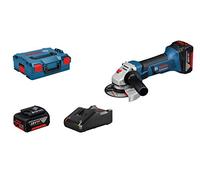 Bosch Professional 060193A30Y Meuleuse d'Angle GWS 18-125 V-LI (2 x 4, 0 Ah Batterie 18 V, Diamètre de Disque 125 mm, L-Boxx) Bleu 125 mm