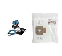 Bosch Professional 06019C3100 Aspirateur Industriel GAS 35 M AFC (1200 W, Cuve de 35 L, Flexible de 5 m, dans Carton) & 5 pièces Sac d'aspirateur en non-tissé (pour GAS 35, housse en plastique)