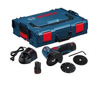 Bosch Professional 06019F2002 Meuleuse Angulaire sans-fil GWS 12V-76 2x2,5 Ah L-BOXX, 10.8 V, Bleu