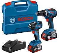 BOSCH Professional 06019J2108 BOSCH Professional GDR 18V-200 + GSR 18V-55 Kit visseuse à choc sans fil 2x 18,0 V, avec 2 batteries