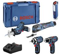 Bosch - Pack De 5 Outils Bosch (gsr 12v-15 + Gop 12v-28 - Gdr 12v-105 + Gsa 12v-14 + Gli 12v-300)