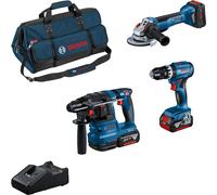 BOSCH Professional 0615A5004C BOSCH Professional Combo Kit 18V (3) Jeu de marteaux perforateurs sans fil 18,0 V, avec 2 batteries