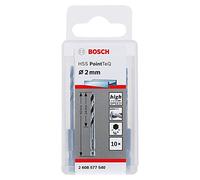 Bosch Professional 10x Foret Hexagonal HSS PointTeQ (pour métaux, Ø : 2,0 mm, longueur totale : 60 mm, emmanchement hexagonal de ¼", accessoires pour visseuse à percussion et perceuse-visseuse)