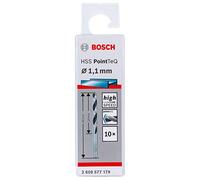 Bosch Professional 10x forets hélicoïdaux HSS PointTeQ (pour métal, 1,1 x 14 x 36 mm, accessoires pour perceuses-visseuses)