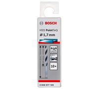 Bosch Professional 10x forets hélicoïdaux HSS PointTeQ (pour métal, 1,7 x 20 x 43 mm, accessoires pour perceuses-visseuses)