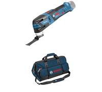 Bosch Professional 12V System découpeur-ponceur sans-fil GOP 12V-28 (vitesse d’oscillation à vide : 5 000-20 000 tr/min, avec 1 lame plongeante BIM Starlock) + Bosch Professional sac à outils taille L