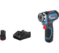 Bosch Professional 12V System GSR 12V-15 FC - Atornillador a batería (30 Nm, FlexiClick, 2 baterías x 2.0 Ah, en caja)