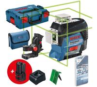 Bosch Professional 12v System Laser Lignes Gll 3-80 Cg (2 Batteries 12 V, Chargeur, Laser Vert, Avec Application Mobile Dédiée, Support, Portée : Jusqu'à 30 M, Dans Une L-boxx) ¿ Edition Amazon