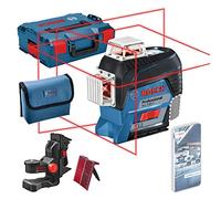 Bosch Professional 12V System Niveau Laser Lignes GLL 3-80 C (sans batterie et chargeur, laser rouge, avec fonction d'application, portée : jusqu’à 30 m, support universel, L-BOXX)