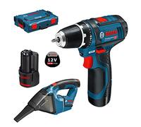 Bosch Professional 12V System perceuse-visseuse sans-fil GSR 12V-15 + aspirateur sans-fil GAS 12V-LI (avec 2 batteries 2,0 Ah + chargeur AL 1820 CV, dans une L-BOXX 102)