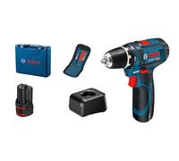 Bosch Professional 12V System perceuse-visseuse sans-fil GSR 12V-15 (avec 2 batteries 2,0 Ah, chargeur GAL 12V-20, set d’accessoires 10 pièces, coffret de transport)