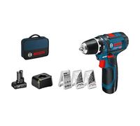 Bosch Professional 12V System perceuse-visseuse sans-fil GSR 12V-15 (avec set d’accessoires 39 pièces, batterie 2,0 Ah, batterie 4,0 Ah, chargeur GAL 12V-20, sacoche d’outil)