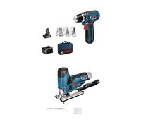 Bosch Professional 12V System perceuse-visseuse sans-fil GSR 12V-15 + Bosch Professional 12V System scie sauteuse sans-fil GST 12V-70