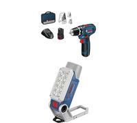 Bosch Professional 12V System perceuse-visseuse sans-fil GSR 12V-15 - Set Amazon Exclusive + Bosch Professional 12V System lampe LED sans-fil GLI 12V-330 (330 lumens, autonomie : 180 min/Ah)