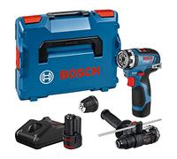 Bosch Professional 12V System perceuse-visseuse sans-fil GSR 12V-35 FC - FlexiClick System (avec 2 x GBA 12V 3.0Ah, chargeur GAL 12V-40, 2 adapt. FlexiClick, poignée aux., butée profondeur, L-BOXX)