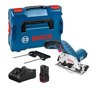 Bosch Professional 12V System scie circulaire sans-fil GKS 12V-26 (Ø de lame : 85 mm, avec 2 batteries 3,0Ah, chargeur rapide GAL 12V-40, calage L-BOXX, L-BOXX)