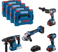 Bosch Professional 18V Profi Set (GSR+GDX+GWS+GBH) (0615990N32)