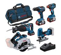 Bosch Bleu 0615A5003D 5 Toolkit - 5 machines 18V 3 x 4.0Ah Li-Ion en sac