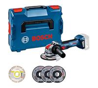 Bosch Professional 18V System meuleuse angulaire BITURBO GWX 18V-7 avec X-LOCK (set de 5 disques à tronçonner/meuler, 1 capot protection 125 mm, poignée, L-BOXX) - Set Amazon Exclusive