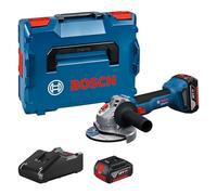 Bosch Professional 18V System meuleuse angulaire sans-fil GWS 18V-8 (diamètre de disque 125 mm, avec 2 batteries GBA 4,0 Ah, chargeur GAL 18V-40, L-BOXX)