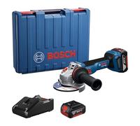 Bosch Professional 18V System meuleuse angulaire sans-fil GWS 18V-8 (diamètre de disque 125 mm, avec 2 batteries GBA 4,0 Ah, chargeur GAL 18V-40, coffret de transport)