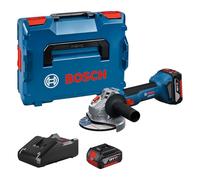 Bosch Professional 18V System meuleuse angulaire sans-fil GWS 18V-8 (diamètre de disque 125 mm, avec 2 batteries GBA 5,0 Ah, chargeur GAL 18V-40, L-BOXX)