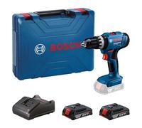 Bosch Professional 18V System perceuse-visseuse à percussion sans-fil GSB 18V-25 (Ø vis max. 10 mm, avec 2 batteries GBA 18V 2,0 Ah, 1 chargeur GAL 18V-20, mallette de transport)
