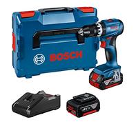 Bosch Professional 18V System perceuse-visseuse à percussion sans-fil GSB 18V-45 (régime à vide 1.900 tr/min, avec 2 batteries 3,0 Ah, GAL 18V-40, L-BOXX)