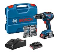 Bosch Professional 18V System perceuse-visseuse à percussion sans-fil GSB 18V-55 (couple max. 55 Nm, 2 batteries 2,0 Ah, chargeur, set de 35 accessoires Impact, L-Case) - Set Amazon Exclusive