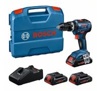 Bosch Professional 18V System perceuse-visseuse à percussion sans-fil GSB 18V-55 (moteur sans charbon, 55 Nm, 1 750 tr/min, avec 3 batteries ProCORE 4.0Ah, chargeur GAL 18V-40, dans L-Case)