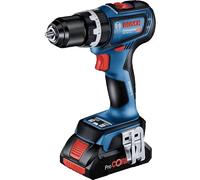 Bosch Professional 18V System perceuse-visseuse à percussion sans-fil GSB 18V-90 C (avec 2 batteries de 5,0 Ah, chargeur rapide GAL 18V-40, L-BOXX)