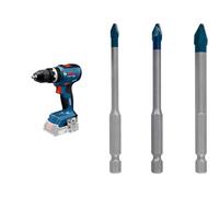 Bosch Professional 18V System Perceuse-visseuse sans fil GSB 18V-65 (moteur sans balais, longueur de tête 175, sans batterie/chargeur) + Bosch 3xCoffrets de forets EXPERT HEX-9 Hard Ceramic (Ø 5-8 mm)