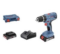 Bosch Professional 18V System perceuse-visseuse sans-fil GSR 18V-21 (couple maxi : 55 Nm, avec 2 batteries de 2,0 Ah, chargeur GAL 18 V-20, L-Case)