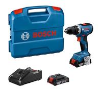 Bosch Professional 18V System Perceuse-visseuse sans fil GSR 18V-65 (moteur sans balais, 2 batteries 18V GBA 18V 2.0Ah incl., chargeur GAL 18V-20, L-Case)