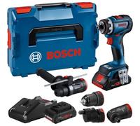 Bosch Professional 18V System perceuse-visseuse sans-fil GSR 18V-90 FC (FlexiClick, couple dur de 64 Nm, moteur sans balais, 2 niveaux de puissance, avec 2 batteries ProCORE de 4,0 Ah, chargeur, 4