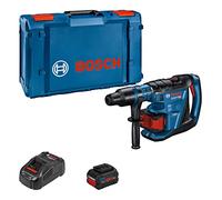 Bosch Professional 18V System perforateur sans-fil BITURBO GBH 18V-40 C (avec 2 batteries ProCORE 5.5.Ah, chargeur rapide GAL 1880 CV, chiffon, tube de graisse, poignée auxiliaire, 1 coffret XL-BOXX)