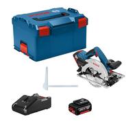 Bosch Professional 18V System scie circulaire sans-fil GKS 18V-57 G (compatible rail de guidage, capacité de coupe : 57 mm, 2 batteries 4,0 Ah, chargeur rapide GAL 18V-40, 1 lame de scie, L-BOXX)