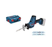 Bosch Professional 18V System scie sabre sans-fil GSA 18 V-LI C (version Compact, 3 lames de scie sabre, sans batterie ni chargeur, dans L-BOXX)