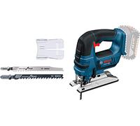 Bosch Professional 18V System scie sauteuse sans-fil GST 18 V-LI S (poignée étrier, profondeur coupe bois/alu/métal : 120/20/8 mm, 3 lames, pare-éclats, sans batterie ni chargeur, dans boîte carton)