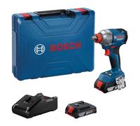 Bosch Professional 18V System Tournevis à percussion sans fil GDX 18V-285 (2x GBA 18V 2.0Ah in ivolt GAL 18V-20, malette MPP)